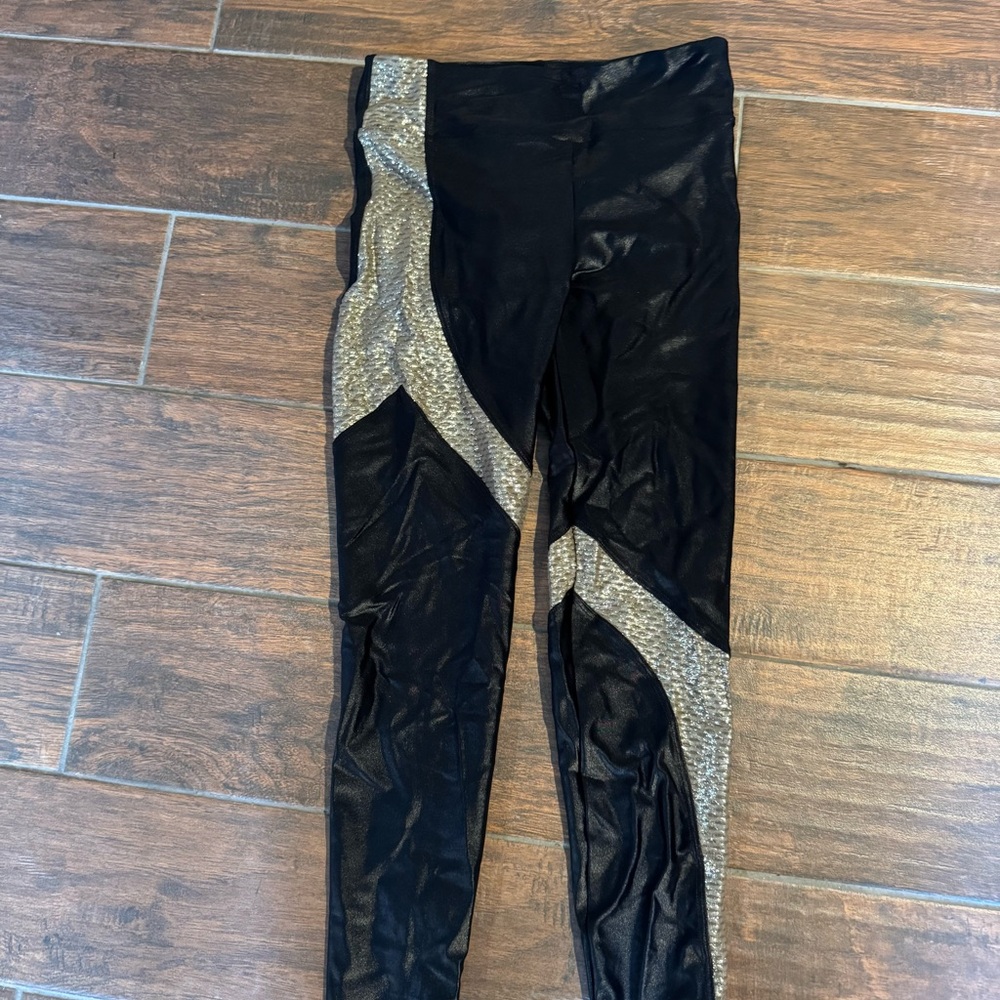 Koral Black and Gold Patterned Leggings
